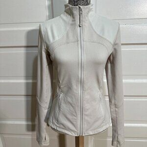 Lululemon Forme Jacket Size 8 White Dune  Flattering Define Fit $128